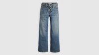 XL Baggy Straight Linen+ Denim Women's Jeans