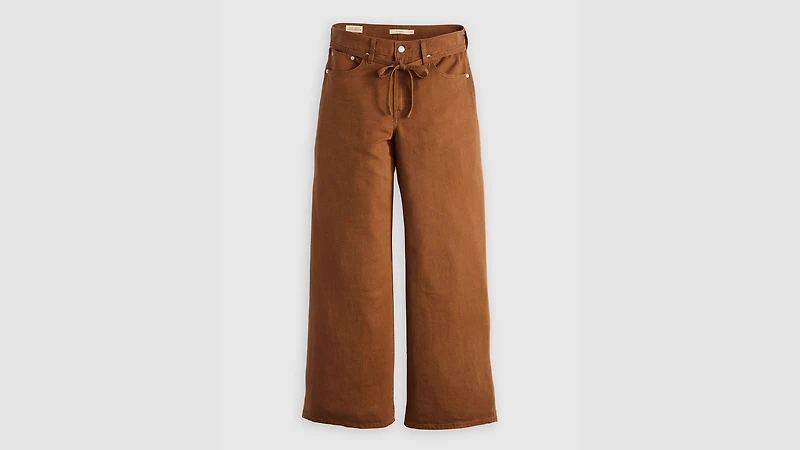 XL Baggy Straight Linen Blend Women's Pants