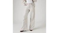 XL Baggy Straight Linen Blend Women's Pants