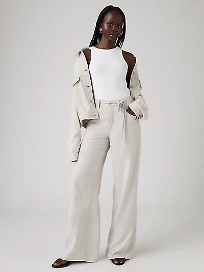 XL Baggy Straight Linen Blend Women's Pants