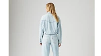 Shrunken '90s Linen+ Denim Lightweight Trucker Jacket
