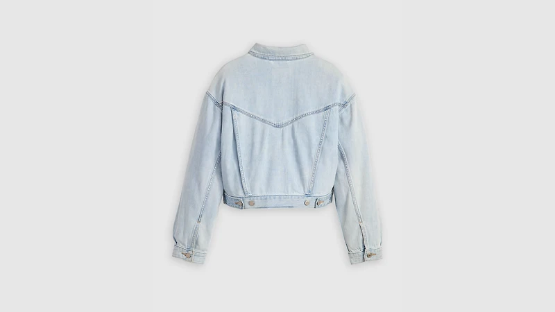 Shrunken '90s Linen+ Denim Lightweight Trucker Jacket