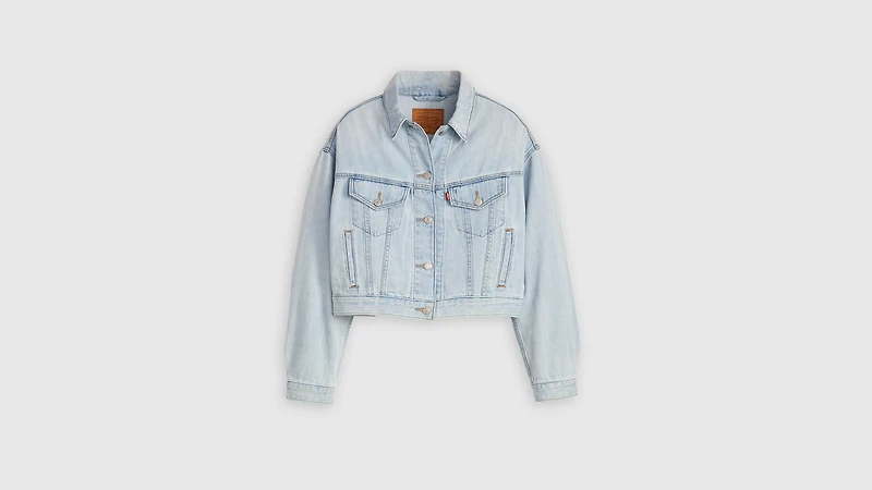 Shrunken '90s Linen+ Denim Lightweight Trucker Jacket