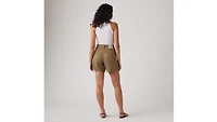 High Rise Baggy Linen Blend Lightweight Women's Shorts