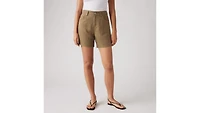High Rise Baggy Linen Blend Lightweight Women's Shorts