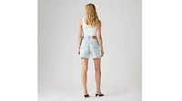 High Rise Baggy Linen+ Denim Lightweight Women's Shorts