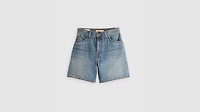 High Rise Baggy Linen+ Denim Lightweight Women's Shorts