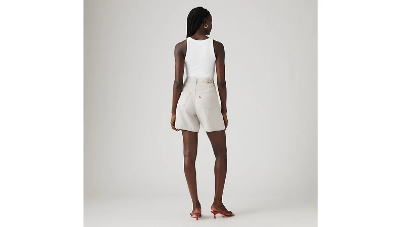 High Rise Baggy Linen Blend Lightweight Women's Shorts