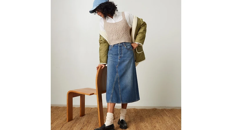 High Rise A-Line Skirt