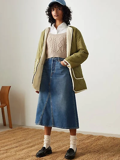 High Rise A-Line Skirt
