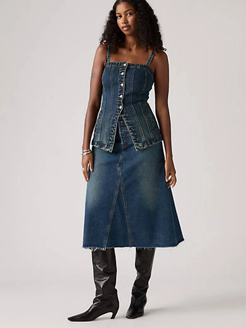 High-Rise A-Line Decon Skirt