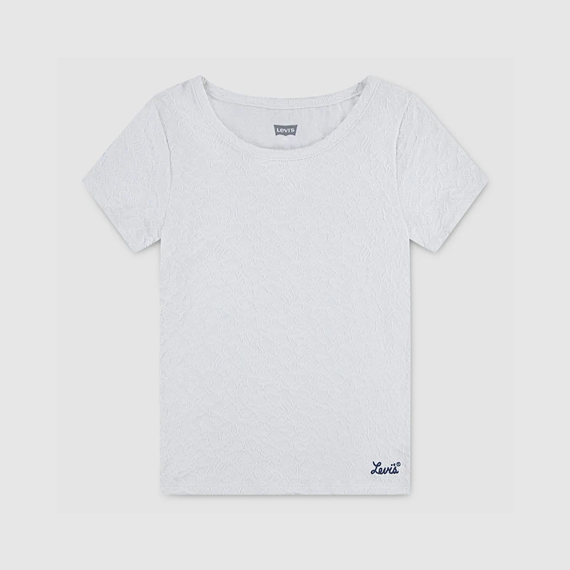 Jacquard Ss Knit Top Big Girls S-XL