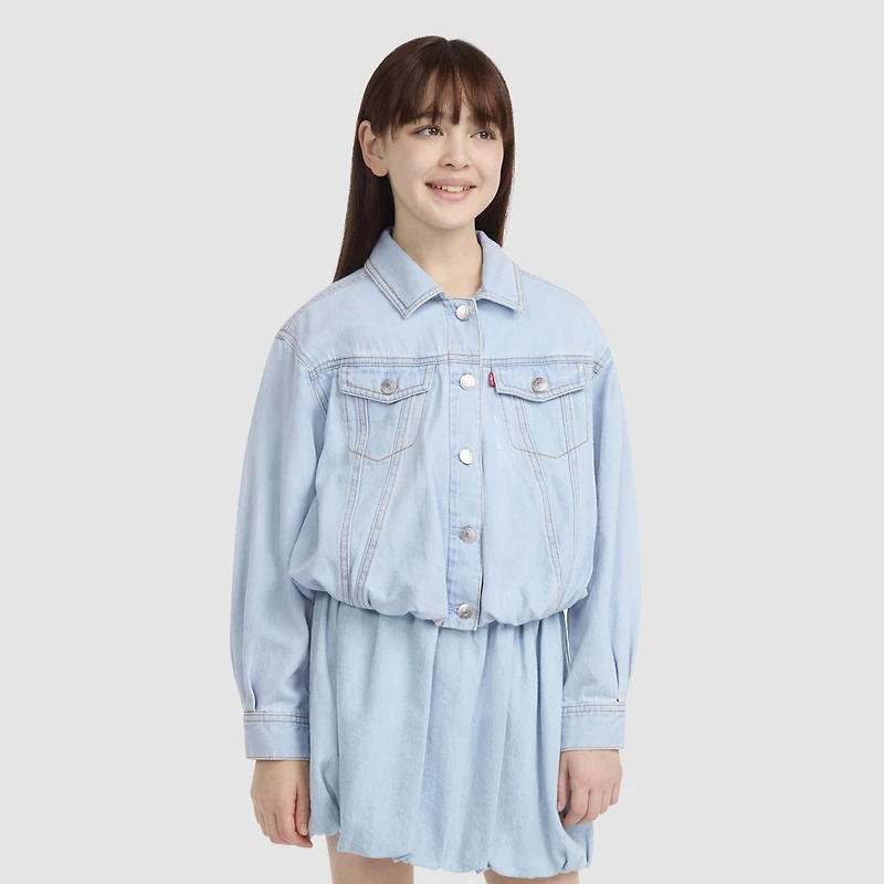 Bubble Denim Trucker Jacket Big Girls 7-16