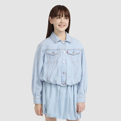Bubble Denim Trucker Jacket Big Girls 7-16