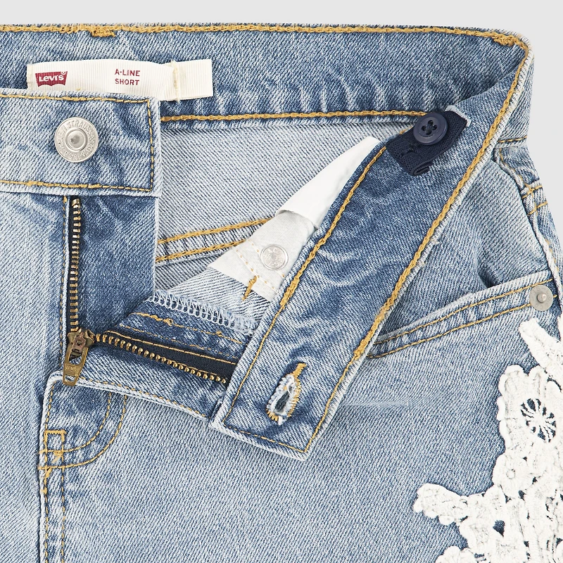 Printed A Line Denim Short Big Girls 7-16