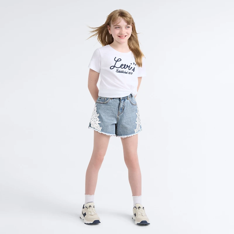 Printed A Line Denim Short Big Girls 7-16