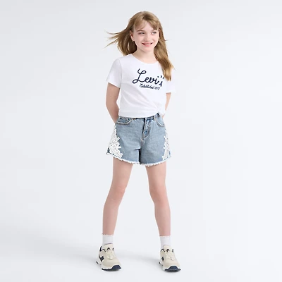 Printed A Line Denim Short Big Girls 7-16