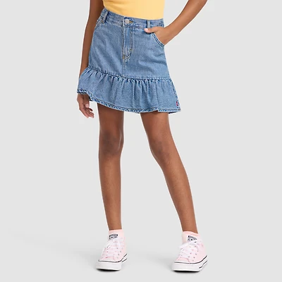 Denim Flounce Skort Big Girls 7-16