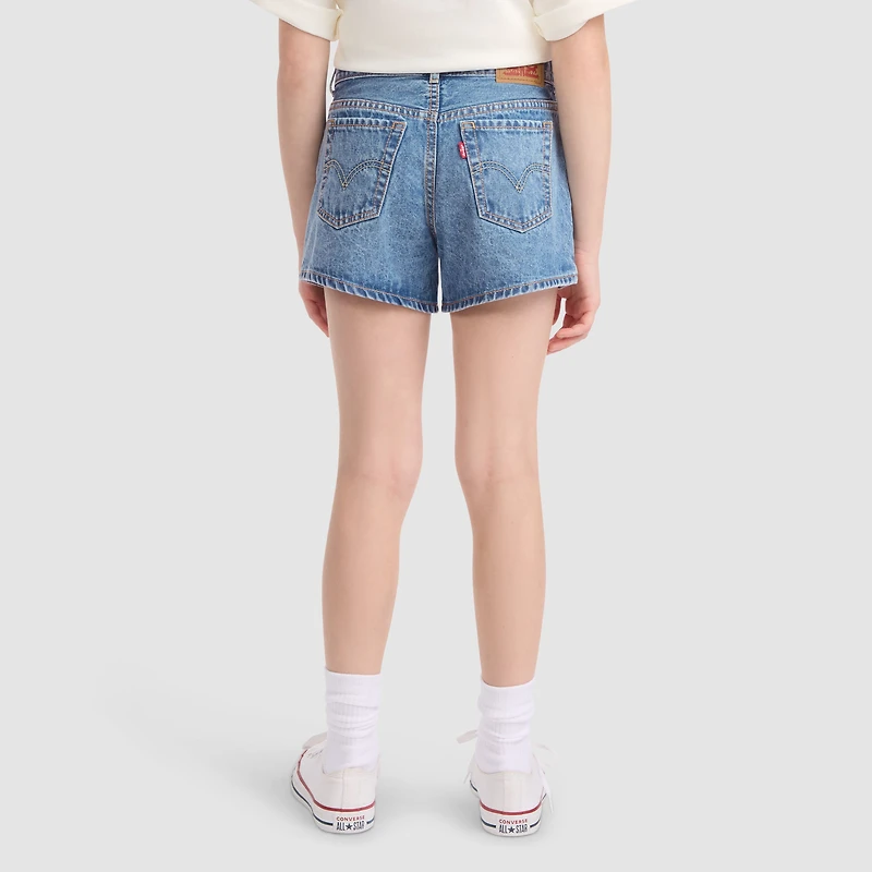 Embroidered Mini Mom Denim Short Big Girls 7-16