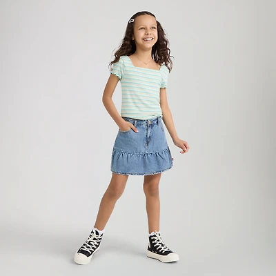 Denim Flounce Skort Little Girls 4-6