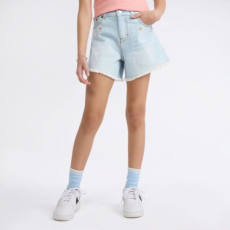 Big Girls Crochet A Line Denim Shorts
