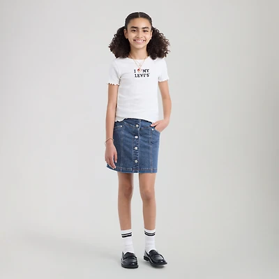 Buttoned Front Skirt Big Girls 7-16