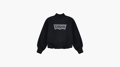 Mockneck Bubble Sleeve Crewneck Big Girls 7-16