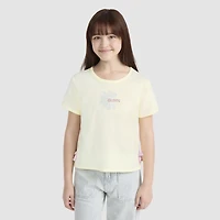 Short Sleeve Daisy Side Tie Knit Top Big Girls 7-16