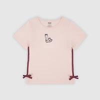 Short Sleeve Boot Icon Knit Top Big Girls 7-16