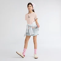 Short Sleeve Boot Icon Knit Top Big Girls 7-16