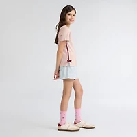 Short Sleeve Boot Icon Knit Top Big Girls 7-16