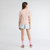 Short Sleeve Boot Icon Knit Top Big Girls 7-16