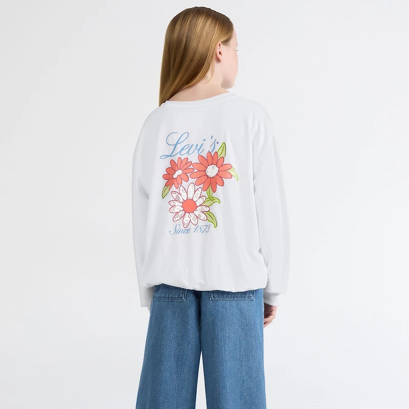Long Sleeve Bubble Hem Knit Top Big Girls 7-16
