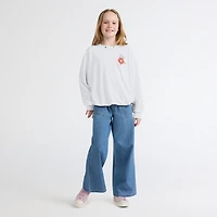 Long Sleeve Bubble Hem Knit Top Big Girls 7-16