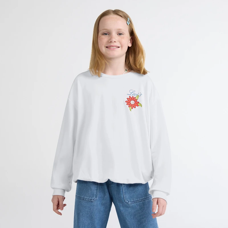 Long Sleeve Bubble Hem Knit Top Big Girls 7-16