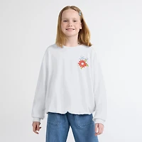 Long Sleeve Bubble Hem Knit Top Big Girls 7-16