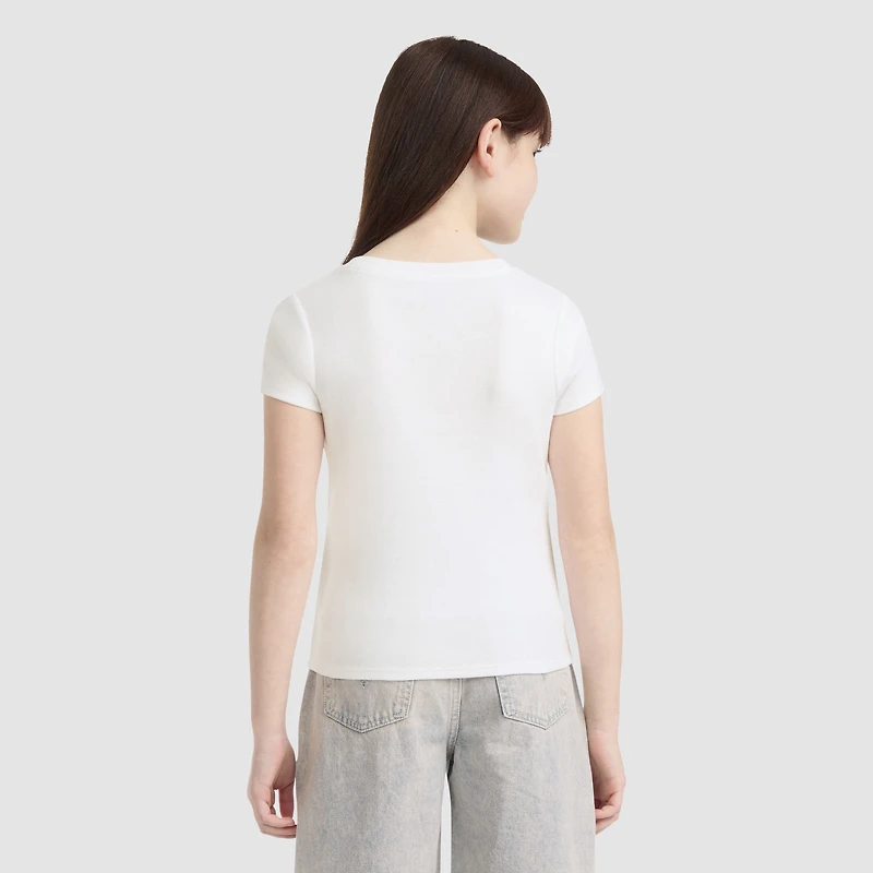 Short Sleeve Rib Meet and Greet Jam Knit Top Big Girls 7-16