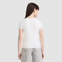Short Sleeve Rib Meet and Greet Jam Knit Top Big Girls 7-16