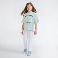 Short Sleeve Oversized Football Knit Top Little Girls 4-6