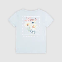 Short Sleeve Floral Stamp Graphic Tee Little Girls 4-6