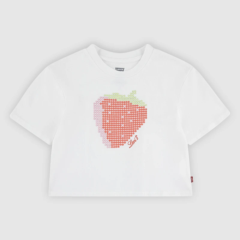 Short Sleeve Strawberry Graphic Tee Big Girls 7-16
