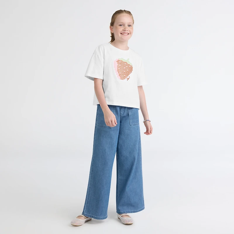 Short Sleeve Strawberry Graphic Tee Big Girls 7-16
