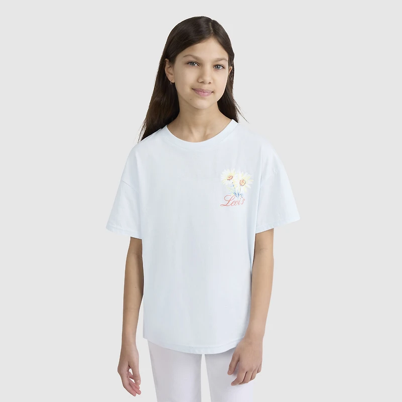 Big Girls Short Sleeve Oversized Floral