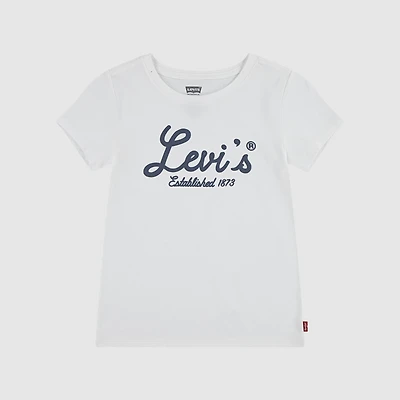 Levis Script Logo Tee Little Girls 4-6X