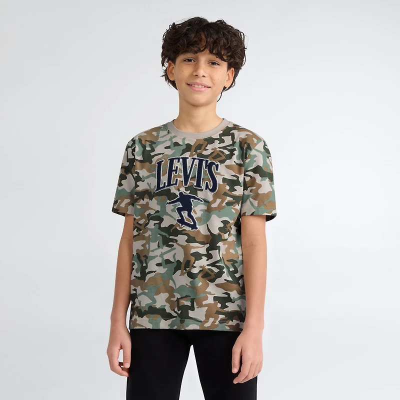 Big Boys Short Sleeve Skate Camo Graphic