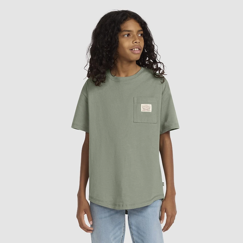 Curved Hem Pocket Tee Big Boys S-XL