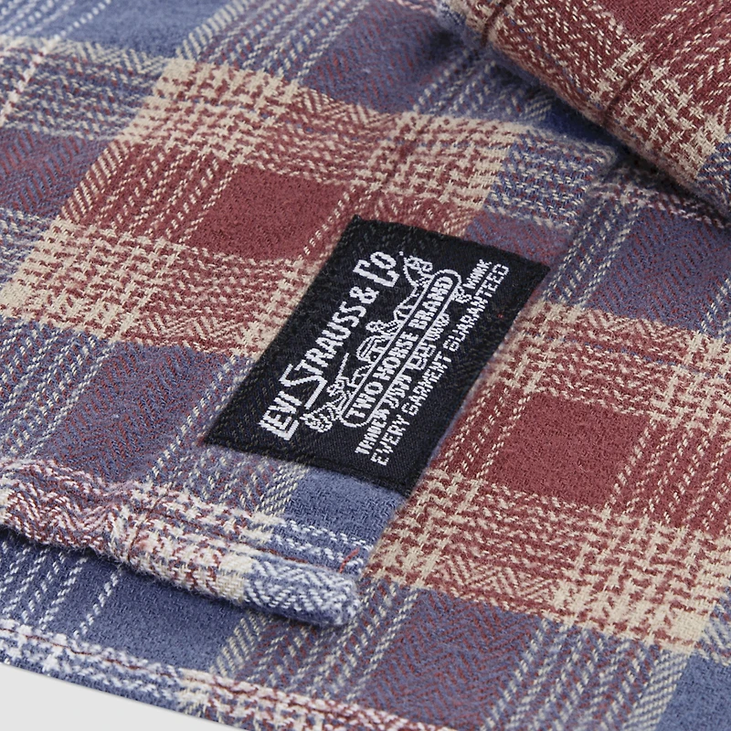 Indigo Plaid Twill Shirt Big Boys 8-20