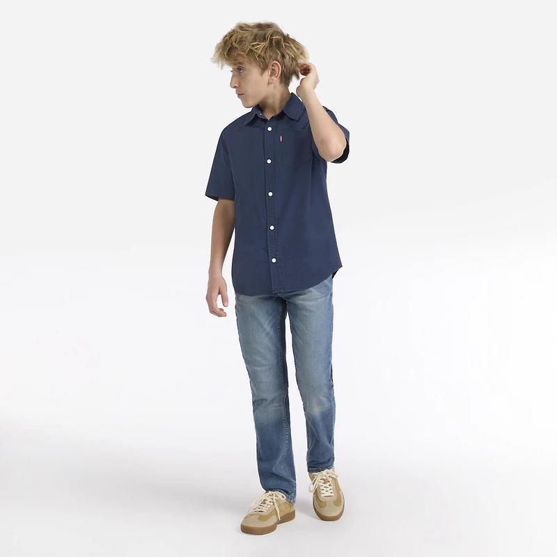 Short Sleeve Woven Shirt Big Boys 8-20