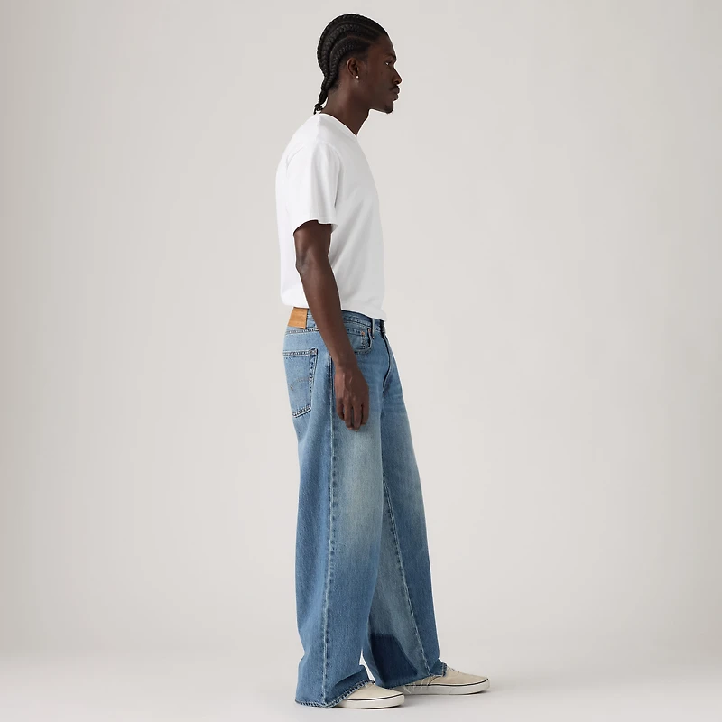 Baggy Wide-Leg Pieced Men's Jeans