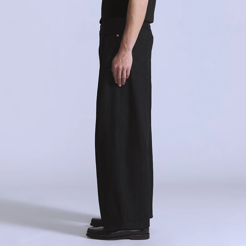Wide Pleated Crop Men's Jeans